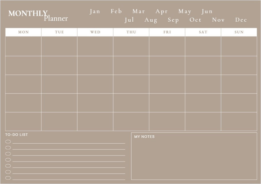 Magnetic Monthly Planner