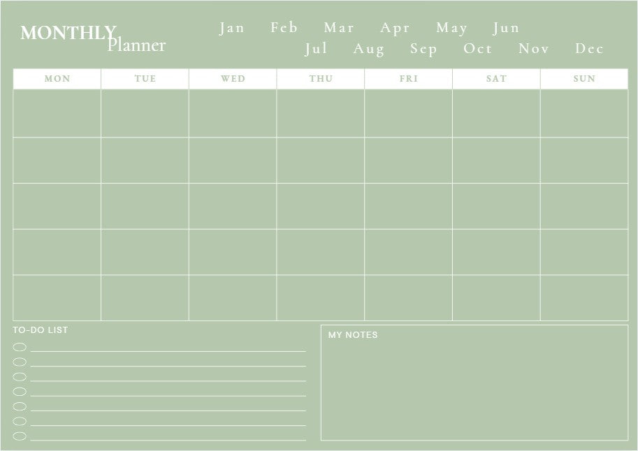 Magnetic Monthly Planner