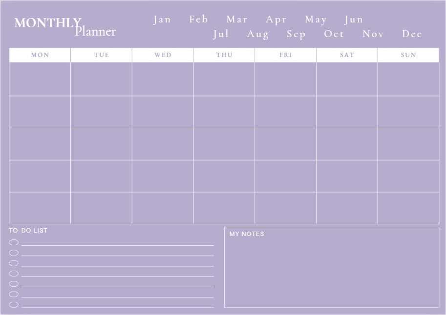 Magnetic Monthly Planner