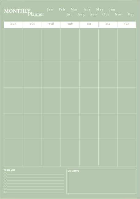 Magnetic Monthly Planner